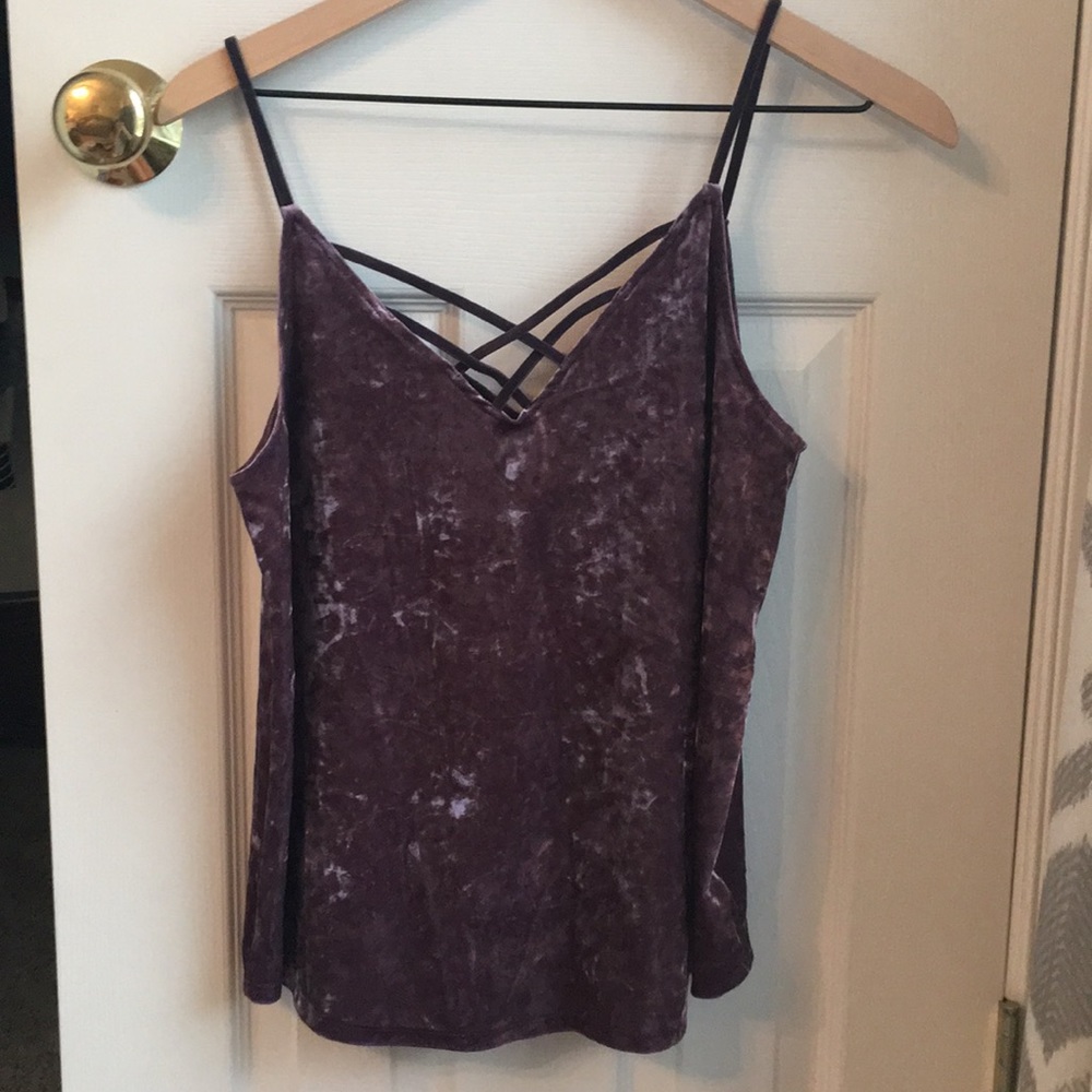 American eagle purple velvet tank top